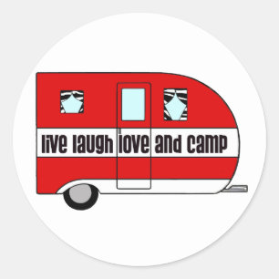 Live, Lachen, Liebe und Lager Runder Aufkleber