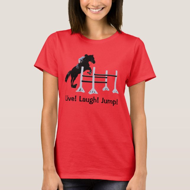 Live! Lachen! Sprung! Pferdepullover T-Shirt (Vorderseite)