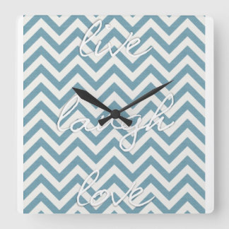 Live-, Lachen u. Liebe Quadratische Wanduhr