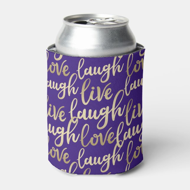 Live-Lachs-Liebe-Imitate Gold Briefe Violet Dosenkühler (Kanne Vorderseite)