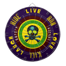 Live-Lachs-Liebe tötet Blauer Schädel verstecken Dartscheibe
