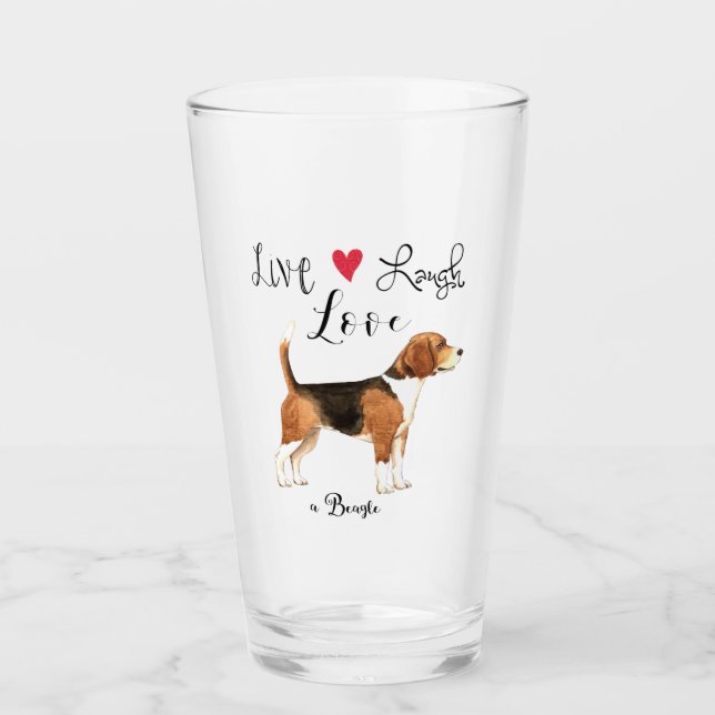 Live Lagh Liebe a Beagle Glass Glas (Vorderseite)