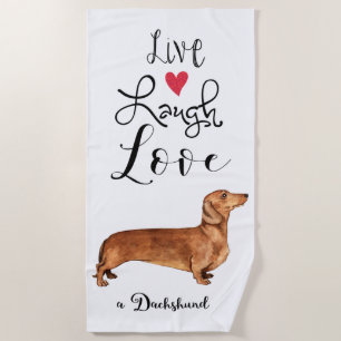 Live Lagh Liebe a Dackel Beach Handtuch
