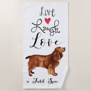 Live Lagh Liebe a Field Spaniel Beach Handtuch