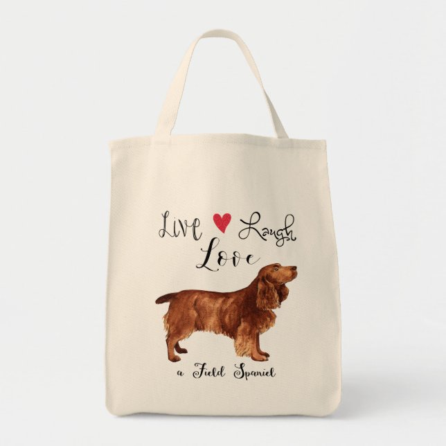 Live Lagh Liebe a Field Spaniel Große Tote Tasche (Vorne)