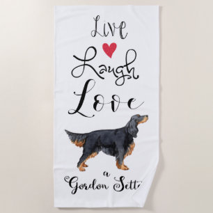 Live Lagh Liebe a Gordon Setter Beach Handtuch