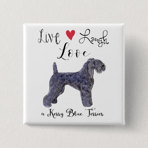 Live Lagh Liebe a Kerry Blue Terrier Button