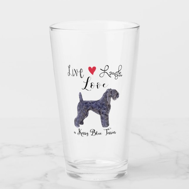 Live Lagh Liebe a Kerry Blue Terrier Glas (Vorderseite)