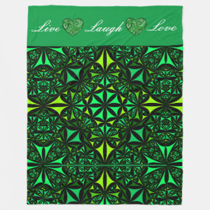 Live Lagh Liebe Green Fraktal Fleece Blanket