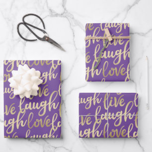Live-Lagh Liebe Imitate Gold Lettern Muster Geschenkpapier Set
