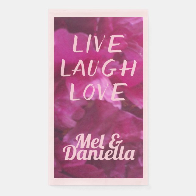 Live Lagh Liebe Lila Peony Floral Serviette (Vorderseite)