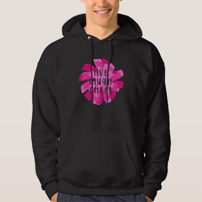 Live Laugh Cheer Pom Pom Bow Cheftrainer Hoodie (Vorderseite)