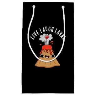 Live Laugh Lava Funny Volcano Pun Dark BG Kleine Geschenktüte