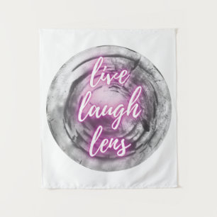Live Laugh Lens Tapestry Wandteppich