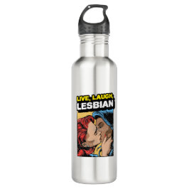 Live Laugh Lesbian Edelstahlflasche