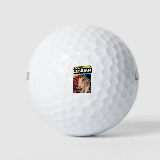 Live Laugh Lesbian Golfball (Vorderseite)