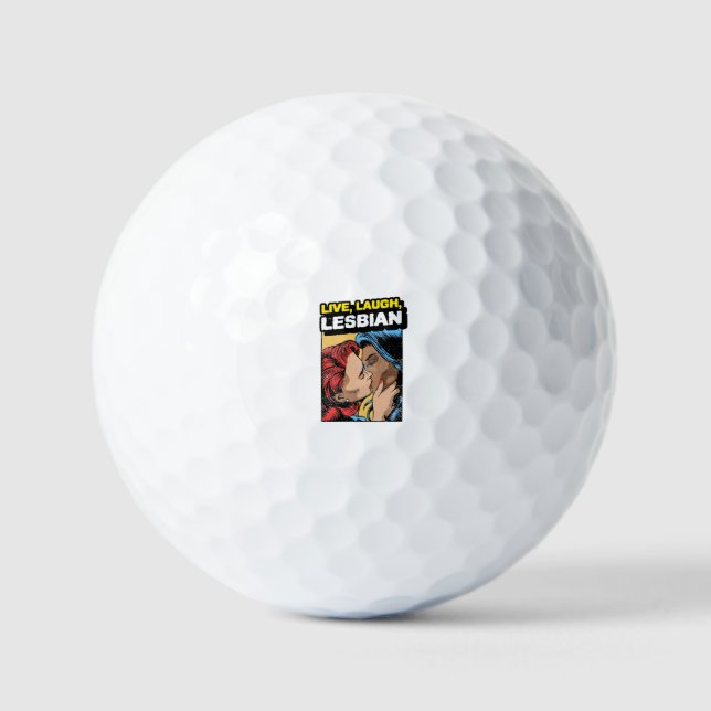 Live Laugh Lesbian Golfball (Vorderseite)