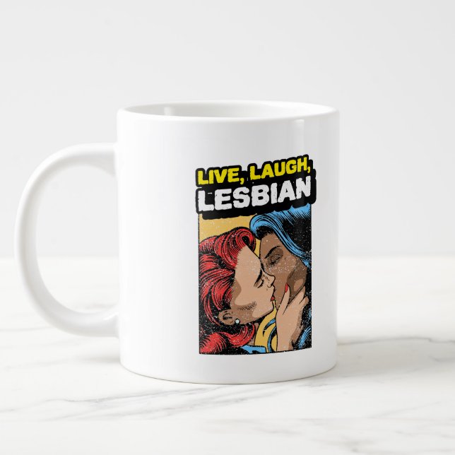 Live Laugh Lesbian Jumbo-Tasse (Links)