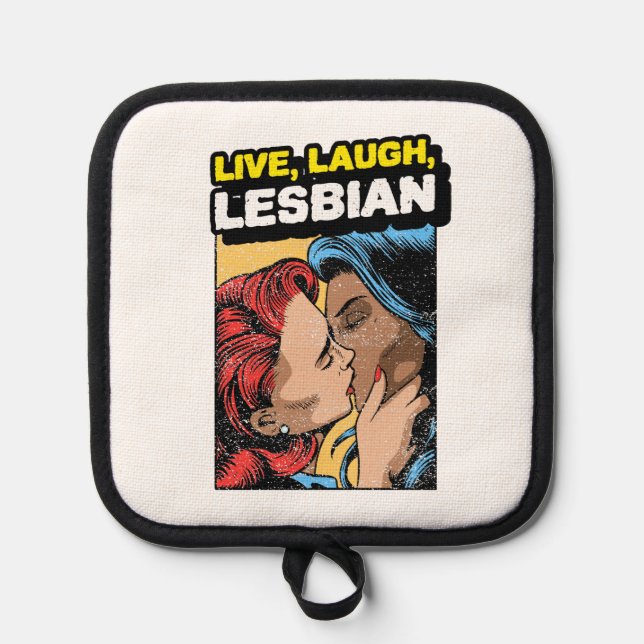 Live Laugh Lesbian Topflappen (Vorderseite)
