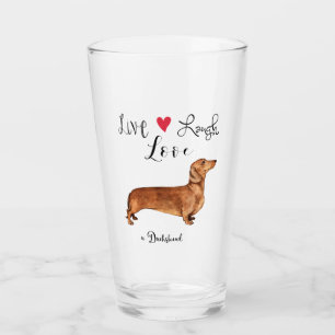Live-Laugh Liebe a Dackel Glass Glas