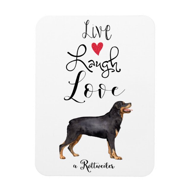 Live Laugh Liebe a Rottweiler Magnet (Vertikal)