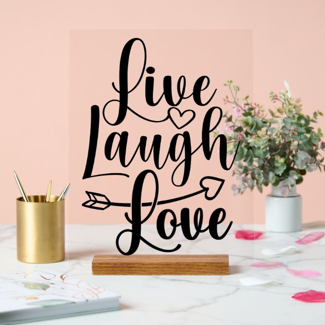 Live-Laugh-Liebe Acrylschild (Hochzeit)