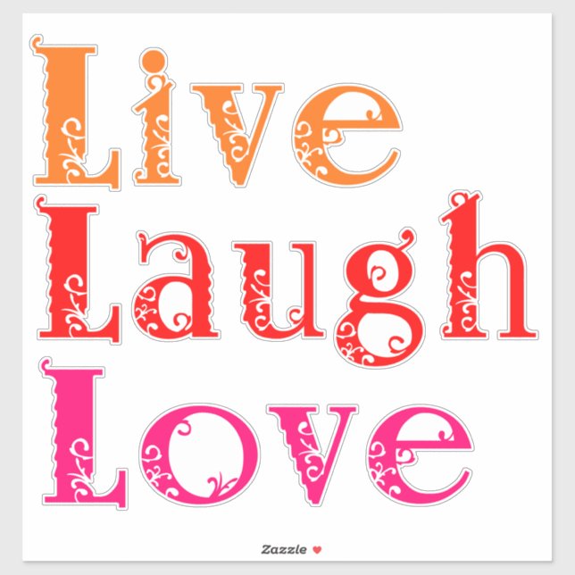 Live-Laugh-Liebe Aufkleber (Blatt)