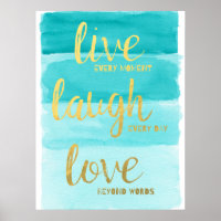 Live-Laugh-Liebe | Blue Ombre Motivierend