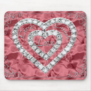 Live-Laugh-Liebe Diamond Heart Red Mouse Pad Mousepad