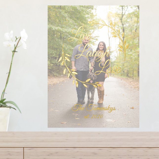 Live-Laugh-Liebe Foto und Familienname Foliendrucke (In Situ (Eingangstisch))