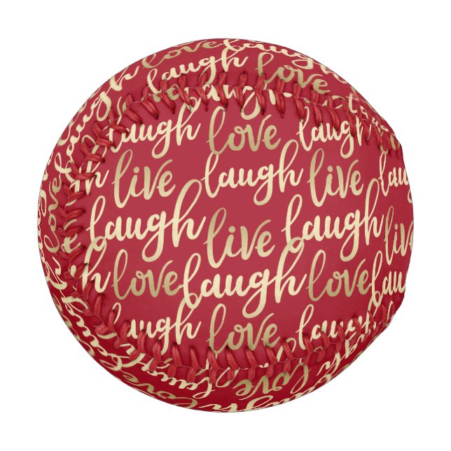 Live-Laugh Liebe Imitate Gold Letters Baseball (Vorderseite Links)