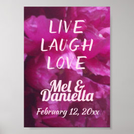 Live Laugh Liebe Lila Peony Wedding Poster