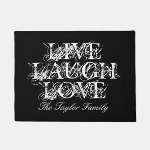 Live-Laugh-Liebe mit eigenem Familiennamen Fußmatte