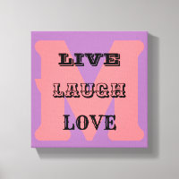 LIVE LAUGH LIEBE MONOGRAMM Stretched Canvas Print