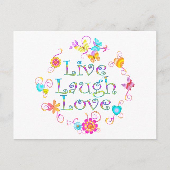 Live-Laugh-Liebe Postkarte (Vorderseite)