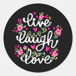 Live-Laugh-Liebe Runder Aufkleber