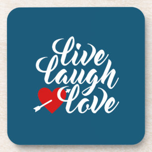 Live-Laugh-Liebe Valentine Calligraphy   UNTERSETZ Getränkeuntersetzer