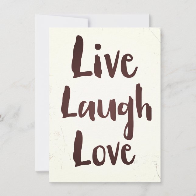 Live-Laugh-Liebe Vintag inspirierendes Zitat Einladung (Rückseite)