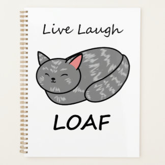 Live Laugh Loaf Gray Tabby Cat Organizer Planer
