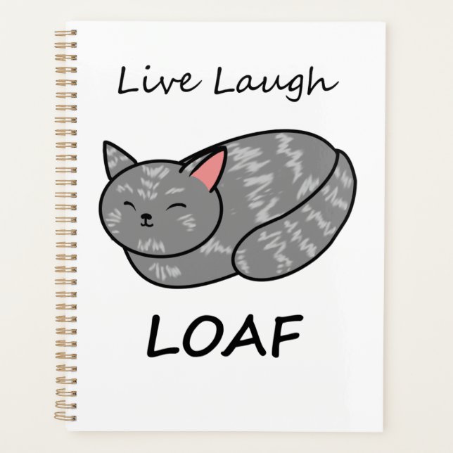 Live Laugh Loaf Gray Tabby Cat Organizer Planer (Vorderseite)