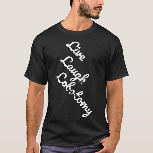 Live-Laugh Lobotomy Liebe Parody erschüttert T-Shirt (Vorderseite)