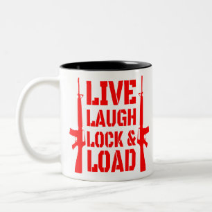 Live-Laugh-Lock & Load #USAPatriotGraphics © Zweifarbige Tasse