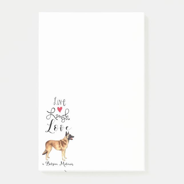 Live Laugh Love a Belgian Malinois Post-it Notes (Devant)