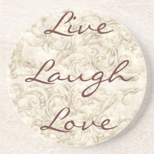 Live Laugh Love Achterbahn Sandstein Untersetzer