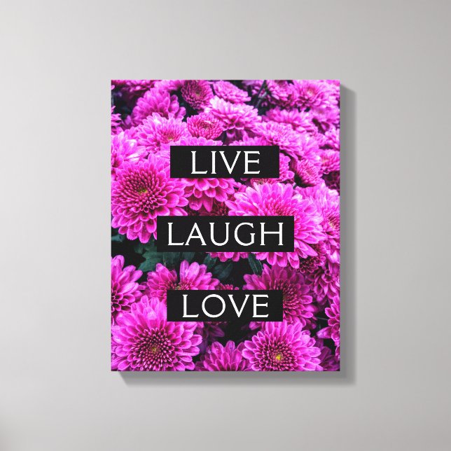 Live Laugh Love Belle toile à motifs floraux (Recto)