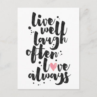 Live Laugh Love - Carte Inspirative