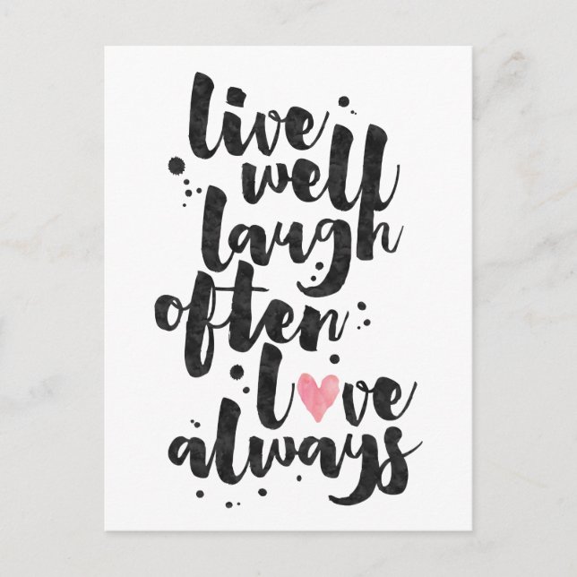 Live Laugh Love - Carte Inspirative (Devant)