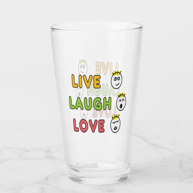 Live Laugh Love Glas (Vorderseite)