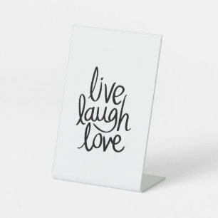 Live Laugh Love – Klassische Inspirierende Typogra Sockelschild