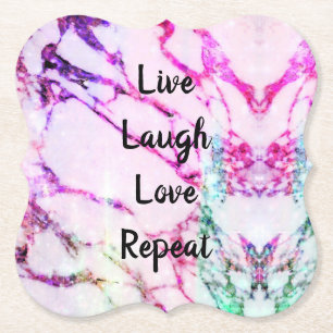 Live Laugh Love Repeat Marmor Papier Untersetzer S